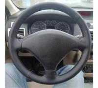 Cubierta del Volante Protector para Volante De Coche Interior Cuero Artificial Antideslizante Negro para Peugeot 307 2001-2008 SW 2005-2008(Red Thread2)