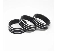 Cubierta Diseño Interior 3 Piezas Cubierta Anillo Decorativa Metal Para Perilla Ajuste Aire Acondicionado Automóvil Para VW 2017 2018 2019 Para Tiguan Para Atlas Para T-roc(Black)