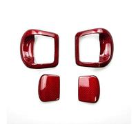 Cubierta Diseño Interior Cubierta Manija Sarga 3K Fibra Carbono Auténtica Para Asiento Trasero Estilo Automovilístico Para Fiat 500 Para Abarth 595 695 4 Piezas(Red Twill)