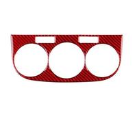 Cubierta Diseño Interior Para Opel Para Corsa 2007-2014 Adhesivo Fibra Carbono Suave Real Panel Perilla Control Central Aire Acondicionado Para Coche LHD RHD(Red Carbon)