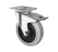 Cubierta elástica sobre llantas de PA Ø x anchura de rueda 125 x 38 mm