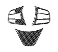 Cubierta Embellecedor Marco Volante Coche Fibra de Carbono para BMW X1 X2 F48 F39 2016-2021, Decoración Cubiertas Moldura Pegatina del Panel de Volante Cubierta,A/Black