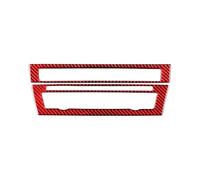 Cubierta Embellecedora Embellecedor De Fibra De Carbono para Panel De Botones De CD De Aire Acondicionado De Coche, Marco Decorativo, Pegatinas para BMW Serie 5 F10 F18 2011-2017(Red)