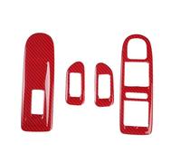 Cubierta Embellecedora Interior Para VW Para Golf 6 MK6 2008-2012 Panel Elevación Ventana Fibra Carbono Rojo Cubierta Interruptor Embellecedor Accesorios Interiores