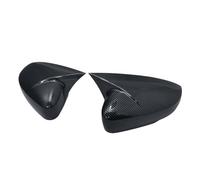 Cubierta Espejo Tapa para Polo MK5 6C 6R 2009 2010 2011 2012 2013 2014 2015 2016 2017 ABS Tapas Cubierta Espejo Retrovisor Lateral Trim OX Horn Style Exterior 2 Piezas(Bright Black)