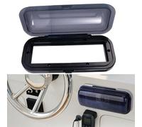 Cubierta estéreo marina impermeable, protector de radio antivibración para barco con puerta abatible y liberación con resorte, protector contra salpicaduras de radio DVD CD