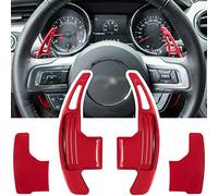 Cubierta de Palanca de Cambios extendida para Volante para Ford Mustang 2015 2016 2017 2018 2019 2020 2021, Accesorios de decoración de Interiores, aleación de Aluminio (Rojo, 2 Piezas)