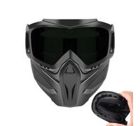 Cubierta facial antiniebla para conducción de motocicletas, con gafas desmontables, protección a prueba de viento a prueba de polvo | Cubierta facial integral 2 en 1 ajustable - para hombres Esquí