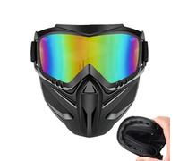 Cubierta facial antivaho para motocicleta, escudo resistente al viento con gafas protectoras desmontables - 2 en 1 ajustable cubierta de cara completa, para hombre, esquí, ciclismo, trabajo