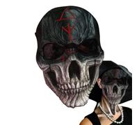 Cubierta facial de calavera para mujer, cubierta facial de calavera de terrorismo, cubierta facial de terrorismo, cubierta facial realista de Halloween con cabeza completa de calavera