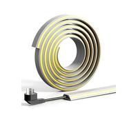 Cubierta for Cables al Aire Libre, Cubiertas for Cables en el Piso, de PVC Suave autoadhesiva for el hogar, Oficina(Grey-yellow-w5cm,3meter)