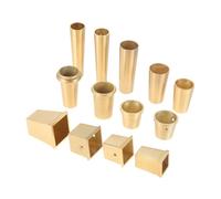 Cubierta for patas de muebles, pie sólido, 1 pieza, punta de cobre, cilindro de silla de mesa de latón cepillado/tapa de cono, protección de decoración, almohadilla de seguridad inferior de 20-42mm