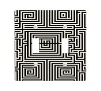 Cubierta geométrica de laberinto para interruptor de luz/cubiertas de tomacorriente, diseño de laberinto blanco y negro para decoración moderna, placas de pared termoplásticas, tamaño estándar, doble