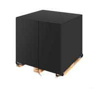 Cubierta grande para palés de tela Oxford 210D impermeable con cierre de cremallera, se adapta a 122 x 153 x 122 cm, correas elásticas resistentes al viento para almacén de jardín (negro)