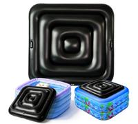 Cubierta hinchable cuadrada de 130 cm, cubierta universal para bañera de hidromasaje con asa para exteriores, adecuada para exteriores, inflable y desinflable, protección impermeable para jacuzzis al