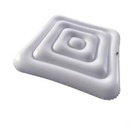 Cubierta hinchable de 135 cm, cuadrada, PVC aislante con protección térmica para spa de pie, inflable rápido, resistente a la intemperie, color negro (blanco B)