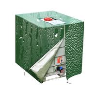 Cubierta IBC 1000L 420D, Funda para Depósito con Cremallera y Solapa de Llenado, Lona Impermeable Antilluvia Anti-UV, Protección para Contenedor IBC de 1000L, 120x100x116cm (Green)