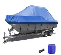 Cubierta impermeable 420D de alta calidad para consola central de casco en V, yate de pesca y barcos de lubina, se adapta a 14-16 pies (530 x 290 cm), protección de remolque, color azul