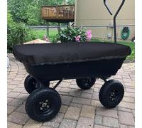 Cubierta impermeable con cordón para exterior para forro de jardín TPE con cierres táctiles resistentes al viento, carritos negros, resistente en nailon plegable 59 x 37 420d (negro y 4.2D)