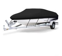 Cubierta impermeable de tela Oxford 190T para lancha remolcable para casco en V de 11 a 22 pies, bajo y barcos de pesca, protección exterior para todo tipo de clima con hebillas ajustables y costuras