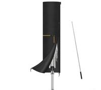 Cubierta impermeable Oxford 420D resistente al agua con varilla telescópica para jardín voladizo y sombrillas rectas, protección contra el polvo, color negro, 190 cm (183 cm)