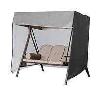 Cubierta impermeable Oxford para columpio de 3 plazas, duradera, resistente a los rayos UV, cubierta protectora resistente al viento, color negro, 223 x 152 x 183 cm