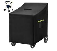 Cubierta impermeable para andador, cubierta para andador, 72 x 66 x 90 cm, pasamanos fluorescentes con protección contra el viento, 4 hebillas 420d Oxford para una variedad de caminatas de cuatro