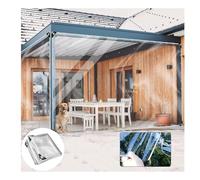 Cubierta impermeable para balcón, lona transparente reforzada, impermeable, resistente al viento con cuerda