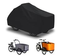 Cubierta impermeable para bicicleta de carga de Oxford 600D, tejido con costuras interiores selladas, garaje para bicicleta de carga, lona para triciclo, funda protectora de bicicleta de dos carriles