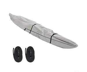 Cubierta impermeable para canoa Oxford 420D para barco de pesca - Protección UV de cuerpo completo (UPF 50+), resistente a la lluvia con cremallera sellada y bolsa de almacenamiento - (16 pies)