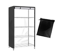 Cubierta Impermeable Para Estante: Cubierta Para Estante De Almacenamiento De Tela Oxford, Protector Con Diseño De Cremallera Frontal, Protector Paraa Estantee Doméstico A Prueba De Polvo, Envoltura D