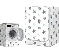 Cubierta impermeable para lavadora, protección impermeable al sol para lavadora de carga frontal, el diseño impermeable con cremallera se adapta a la mayoría de lavadoras y secadoras de carga frontal