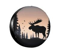 Cubierta impermeable para llantas, protector de neumáticos para coche, montaña, pino, desierto, cubierta de rueda de repuesto con cordón, 16 pulgadas