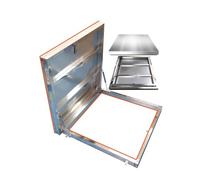 Cubierta impermeable para puerta de ático de aleación de aluminio y acero con sello de goma, puerta de seguridad de acero para almacén, ático, sótano (85 x 85 cm)