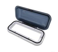 Cubierta impermeable para radio marina, ovalada de 9 x 4 pulgadas con puerta abatible, plástico resistente a los rayos UV para sistema de audio de barco, ventana ahumada, accesorio de carcasa blanca