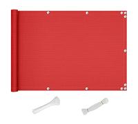 Cubierta impermeable para valla de balcón, color rojo, 100 x 900 cm, resistente a la intemperie, protección para patio al aire libre, ideal para privacidad en el jardín y terraza, protector duradero
