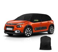 Cubierta Impermeable Reemplazar para Citroen C3 2009-2025, Medio Garaje Lona para Coche Cubierta a Prueba Viento para Todo Tipo de Clima, Resistente a los Rayos UV