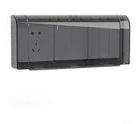 Cubierta impermeable tipo 86 para baño y cocina, carcasa grande para interruptor de fugas con placa de pared transparente, caja a prueba de agua para sistemas de alarma de seguridad en el hogar (negro
