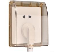 Cubierta impermeable tipo 86 para baño y cocina, carcasa grande para interruptor de fugas con placa de pared transparente, caja a prueba de agua para sistemas de alarma de seguridad del hogar (marrón)