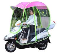 Cubierta impermeable tipo capa scooter de movilida Funda protectora for motocicletas eléctricas, multicolor, tallas B y C(Roze,B)