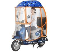 Cubierta impermeable tipo capa scooter de movilida Funda universal tipo paraguas for vehículos eléctricos con bandas reflectantes y bolsillos