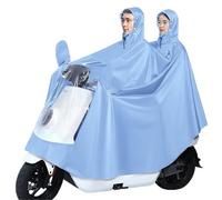 Cubierta impermeable tipo capa scooter de movilida Poncho de Ciclismo for Bicicletas Eléctricas Motos Scooters con Espejo Multicolor 4XL 5XL(Blue Double,5XL)