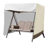 Cubierta impermeable y resistente al viento para columpio de jardín para muebles de patio al aire libre, tela Oxford 210D con cremallera y correas ajustables, se adapta a columpios de 2/3 plazas (223