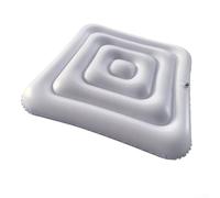 Cubierta inflable de spa de 135 cm, tapa cuadrada de retención de calor, protector de PVC resistente a la intemperie para jardín y spa, color negro (blanco B)