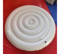 Cubierta inflable redonda o cuadrada de aislamiento de PVC tapa para bañera de spa al aire libre retención de calor protección impermeable blanco 145 cm (redondo con mango 2)