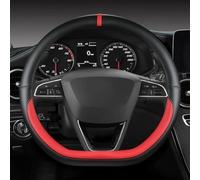 Cubierta Interior del Volante Coche Accesorios De Cuero PU para Seat para Leon para Cupra R para ST para(Red D Shape)