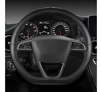 Cubierta Interior del Volante Coche Accesorios De Cuero PU para Seat para Leon para Cupra R para ST para(Black D Shape)
