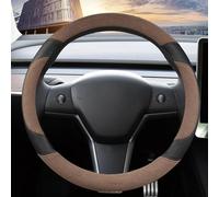 Cubierta Interior del Volante Coche Accesorios De Decoración Cuero Vaca Gamuza para Tesla para Modelo 3 2016 2017-2020 Duradero(C)