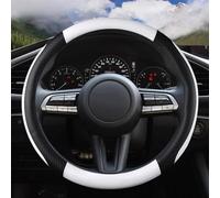 Cubierta Interior del Volante Coche Embellecedor De Cuero Microfibra Antideslizante para Mazda MX-30 CX-5 CX-50 2021 Accesorios para Automóviles Fácil de Instalar(Bianco)