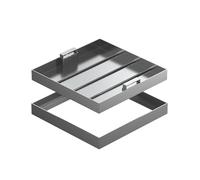 Cubierta invisible con marco de acero inoxidable de 90 x 90 cm, tapa cuadrada en T para fosas sépticas, desagües, pasillos, patios y zonas de jardín, elegante